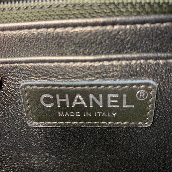 ββ CHANEL 17S Metallic Charcoal Square Classic Caviar Mini Quilt Flap Bag CC RHW - Picture 14 of 17